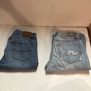 Lot of 2 Abercrombie & Fitch AND Lucky Brand Jeans size 6